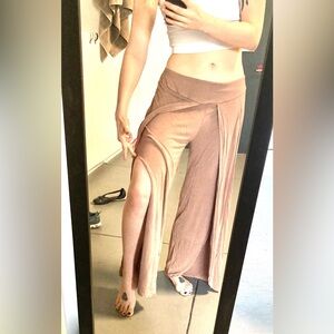 Brown Split Leg Pants